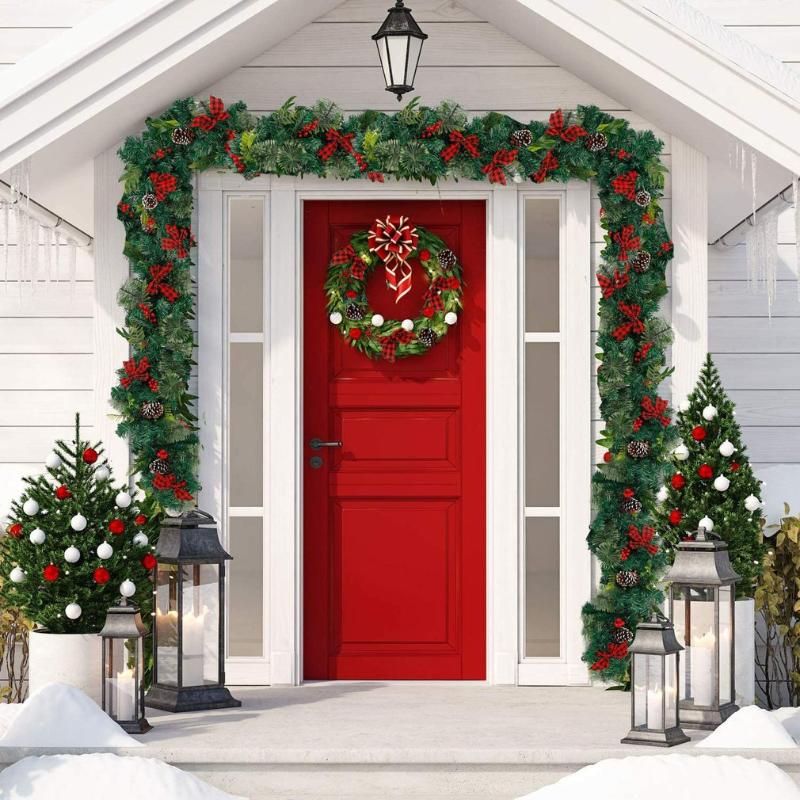 

Christmas Decorations 2.7M Luxury Garland Home Party Wall Door Decor Tree Ornaments Wreath With Pine Cones 2022 Year