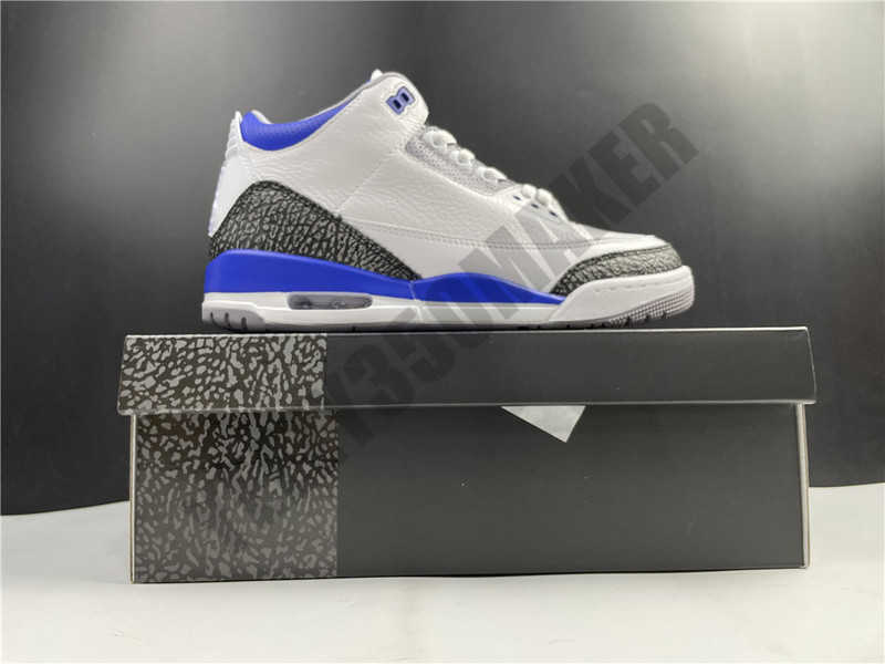 

2021 Jumpman Basketball Shoes 3 3s Racer Blue White Black-Cement Grey-Racer Man Shoe OG expected to return Real Leather Sneakers With BoxVWKS