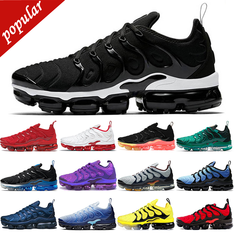 

wholesale tn plus running shoes for men women Triple Black White Cherry Fresh Atlanta Hyper Blue 043 Bred Pure Platinum mens trainers sport, Game royal