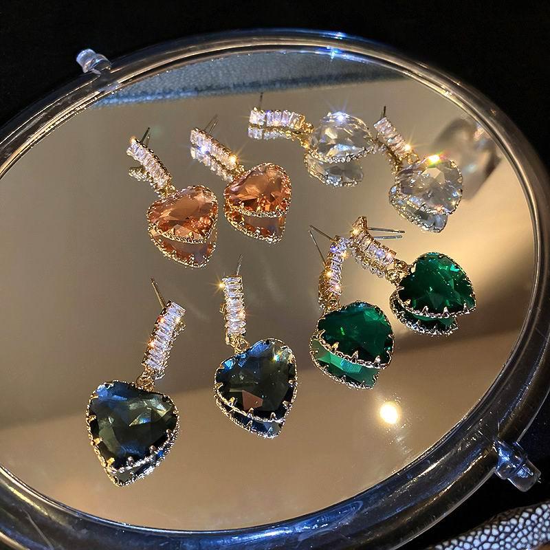 

Dangle & Chandelier 2022 Korean Crystal Zircon Earrings For Women Fashion Jewelry Party Pendientes Mujer, Silver
