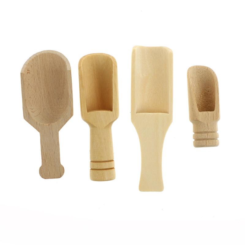 

Tool Mini Wooden ScoopsBath Salts Candy Laundry Detergent Powder Spoon Bath Salt Shower Accessory Set