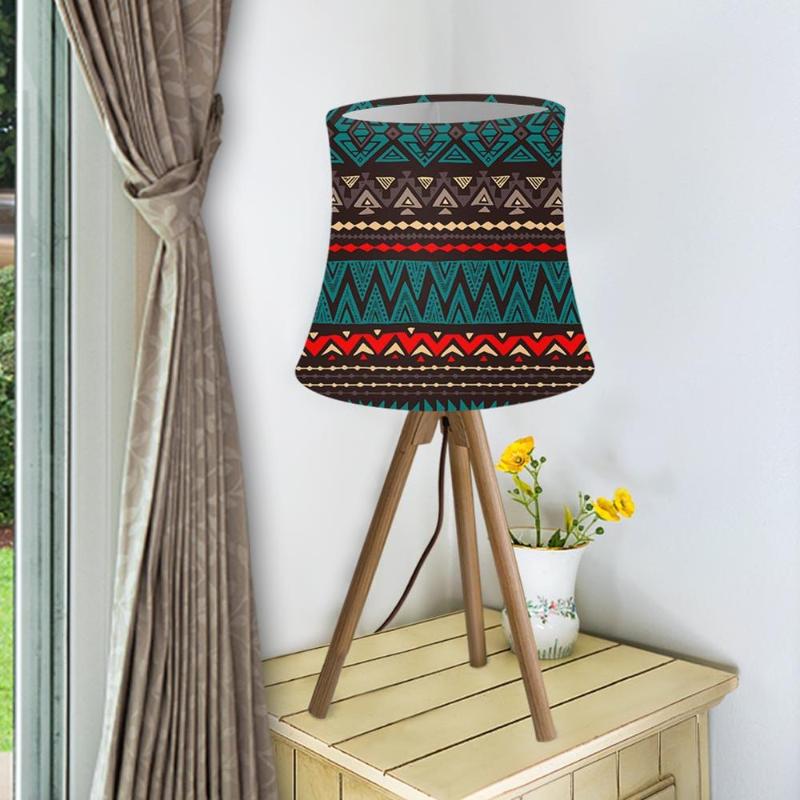 

Lamp Covers & Shades Modern Lampshade Removeable Teal And Brown Aztec Pattern Elastic Cloth Cover Light Shade For Wall Home Decor Table
