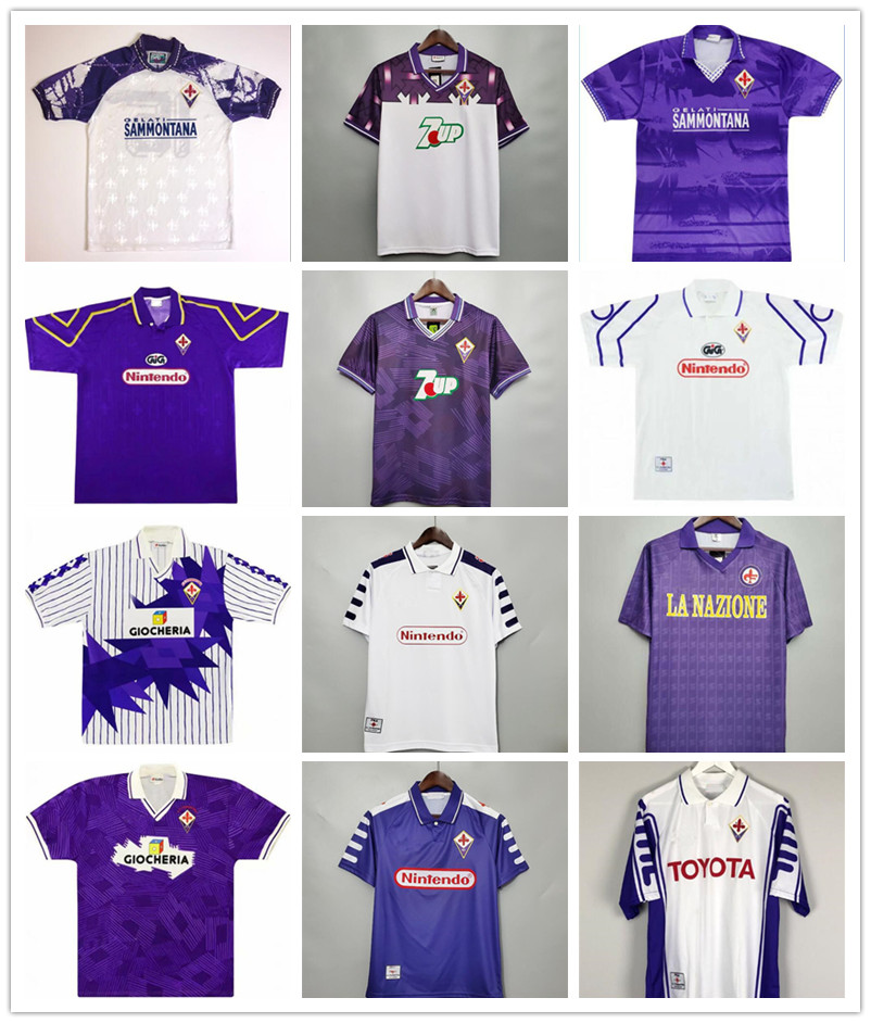 

1998 1999 Retro Fiorentina Soccer Jerseys 9 BATISTUTA 10 RUI COSTA 1992 1993 Home Football Shirt Camisas de Futebol 89 90 91 92 93 94 95 96 97 98 99 2000, Purple