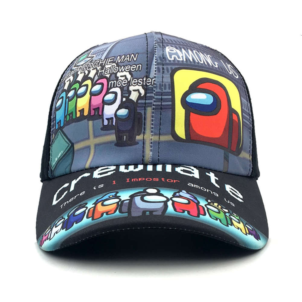

Cap cartoon peripheral printed baseball cap men's and women's adult, Blue;gray