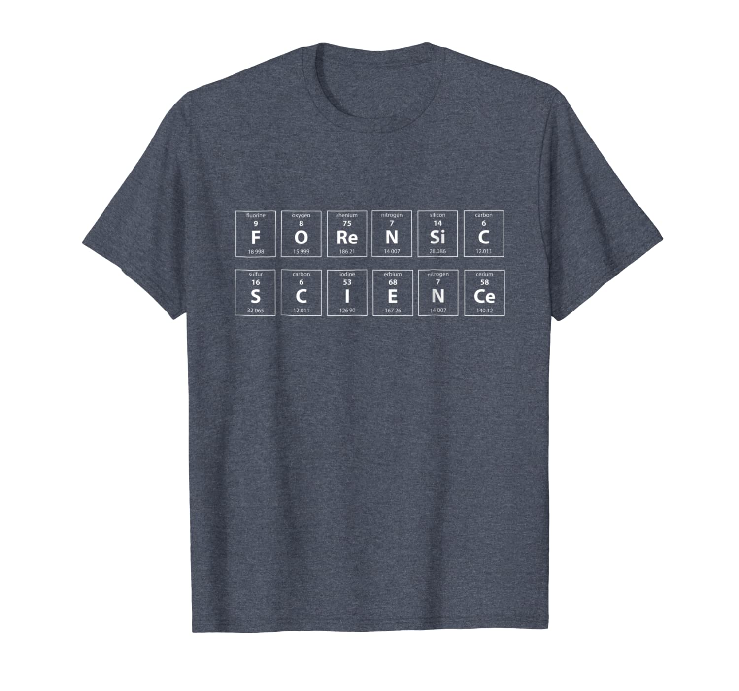 

forensic science periodic table t-shirt, White;black