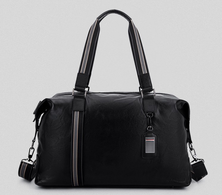 

Men Sports Lady Luggage Travel Bags Tag Duffel Bag Leather Women Fitness sac de sport handbags, Black