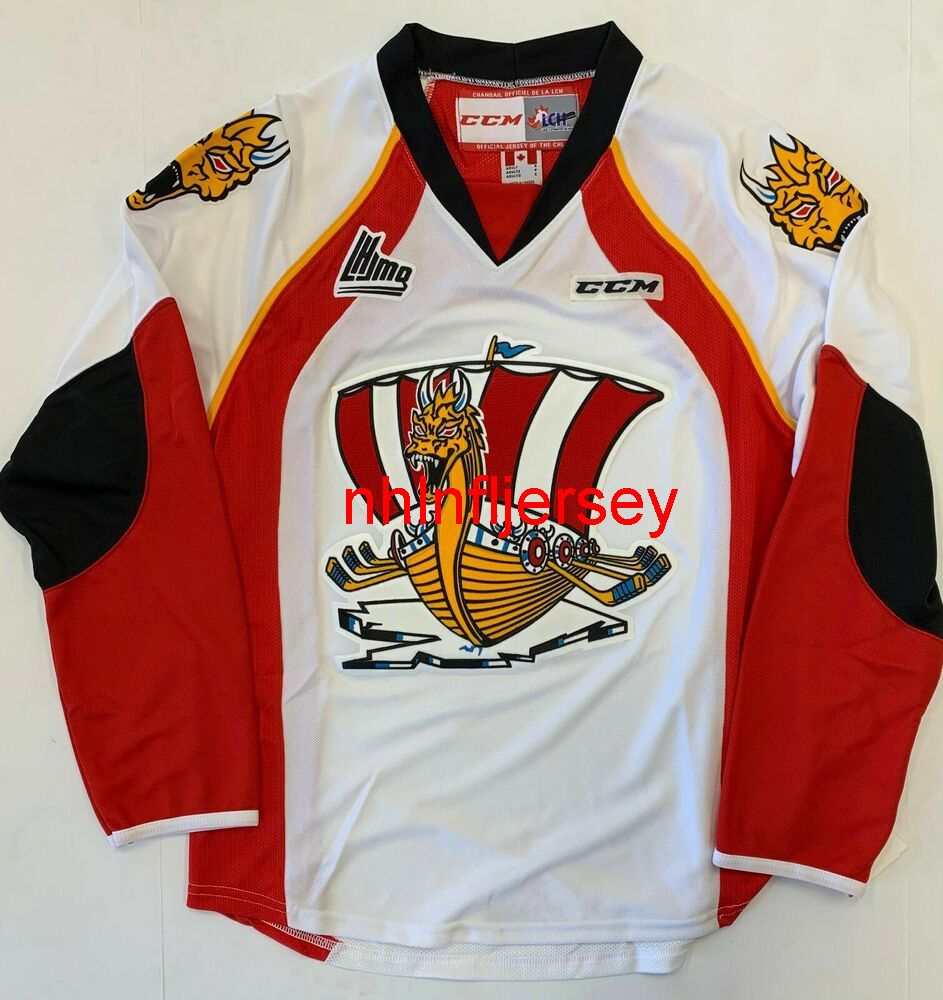 

Stitched New CCM Baie-Comeau Drakkar Hockey Jersey QMJHL custom any name number, White