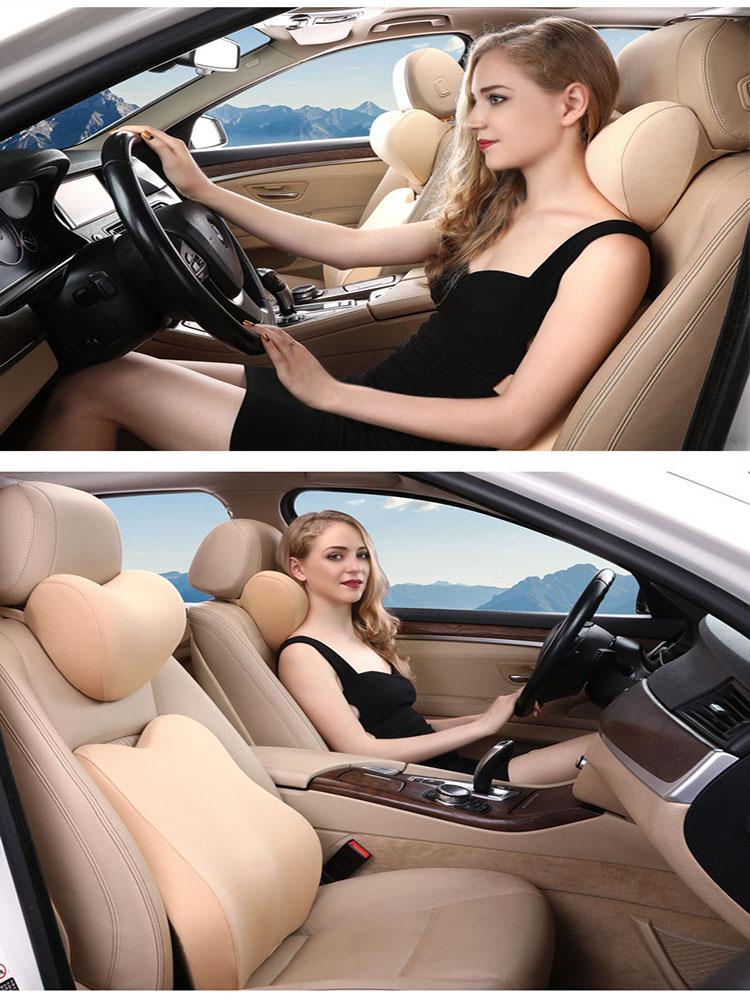 

Seat Cushions Memory Foam Knitted Fabric Cushion Car Support Pillow Office Chair Massage Soft Breathable Auto Neck Headrest Pain Relief