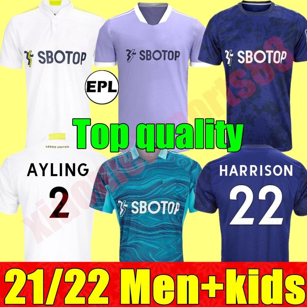 

New adult Men + Kids kit soccer jerseys Leeds 21 22 T ROBERTS HARRISON HERNANDEZ COSTA BAMFORD ALIOSKI CLARKE 2021 2022 football shirt uniforms, Kids home+socsk