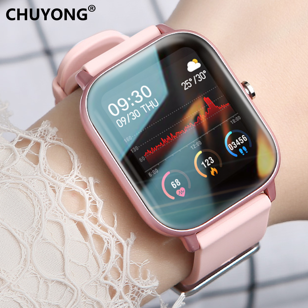 

2021 Smart Watch Women Full Touch Bracelet Fitness Tracker Blood Pressure For Xiaomi Amazfit Smart Clock Men GTS 2 Smartwatchg, Pink
