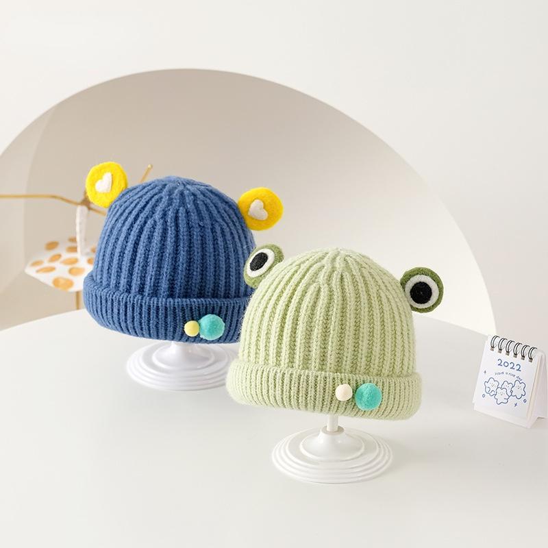 

Caps & Hats Children's Autumn And Winter Cute Baby Warm Woolen Knitted Hat Born Po Outfits Pography Props, Yellow