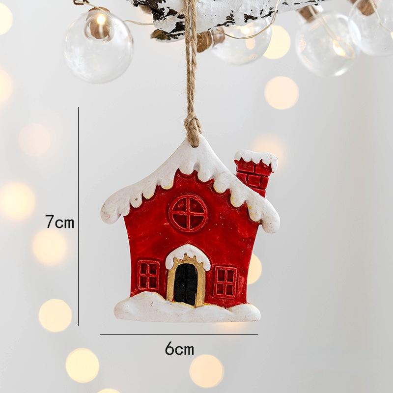 

Christmas Decorations Socks Gift Bag Resin Small Pendant Snowman House ChristmasTree Hanging