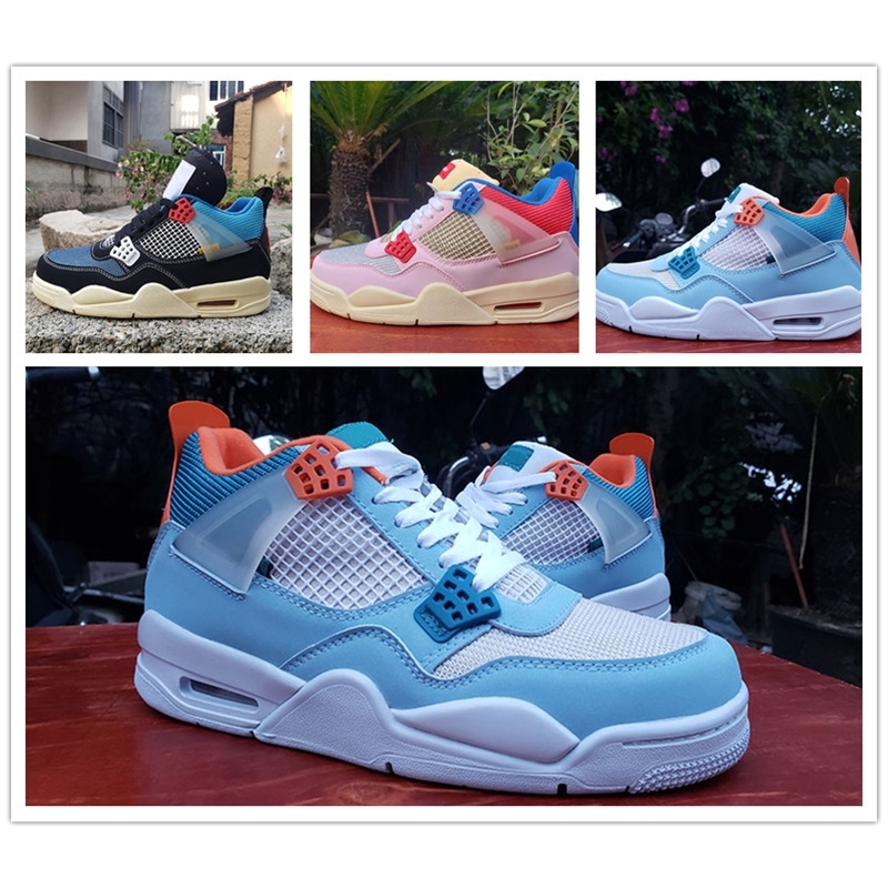 

Union x 4 Off Noir Brigade Blue Guava Ice Light Bone men Sports Outdoor Trainers Jumpman Sky 4s mens Athletic Sneaker