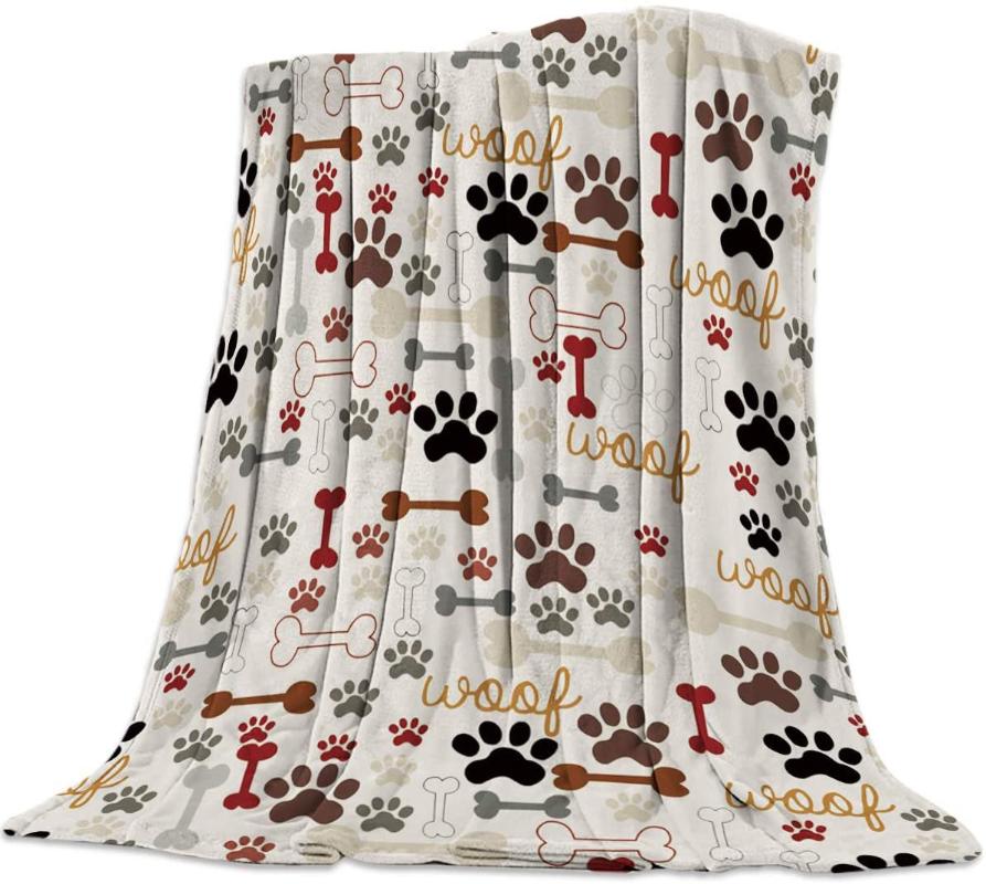 paw print fleece throw