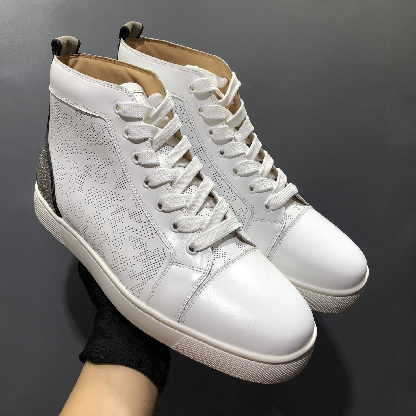 

Top quality classic Women men casual flats shoes breathable fashion outdoor couples canvas High help and drill with box, As picuter 1