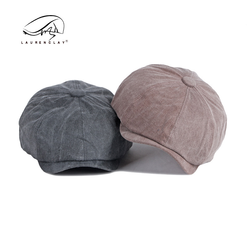 Washed Old Cotton Beret Men's Vintage Newspaper Children's Hats Octagonal Hat Painter's cap Woman