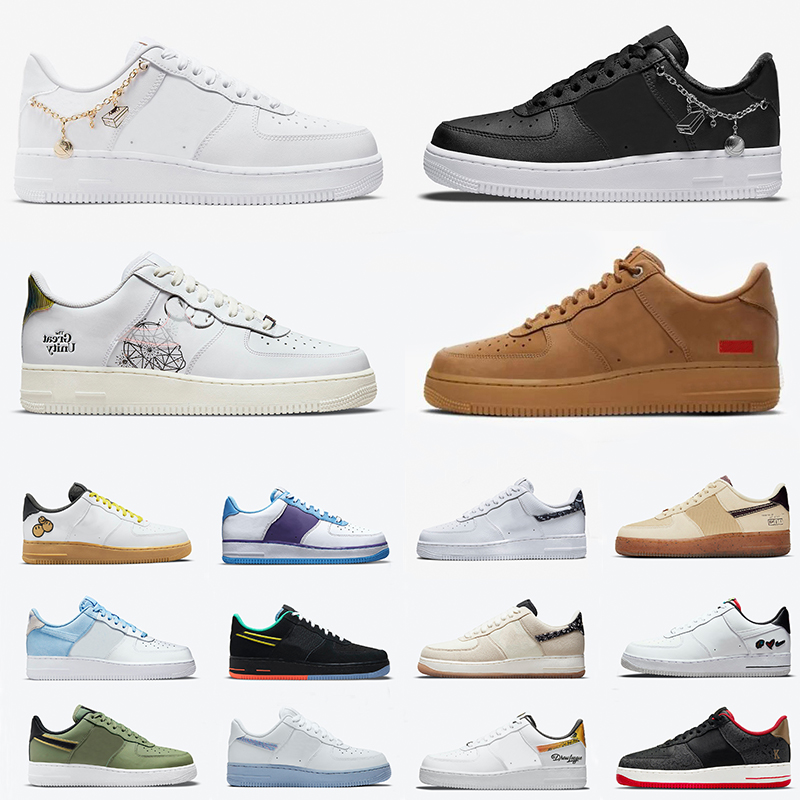 

OG 1 low Lucky Charms White Black running shoes University Gold Sup X flax 5 On It Blue The Great Unity Paisley Olive 75th Anniversary men women trainer Sports sneakers, Color#1