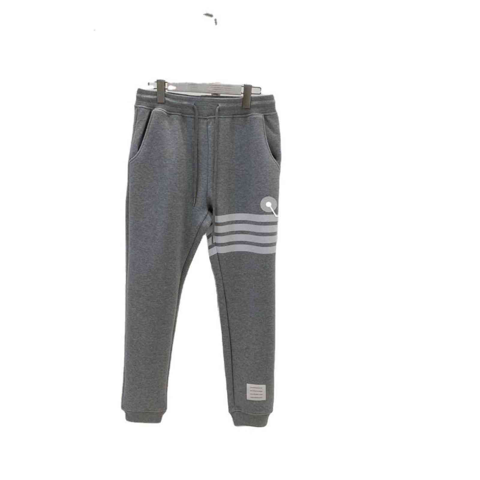 

Tb Pants Women's Autumn and Winter Plush Thickened Casual Guard Four Bar Loose Sweat Lovers' Same Fashion Brand, Black