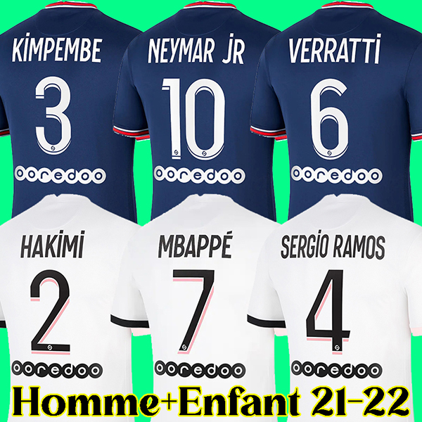 

21 22 maillots de foot MBAPPE SERGIO RAMOS psg soccer jersey ICARDI top thailand 2021 2022 football shirt HAKIMI WIJNALDUM Camiseta futbol men kids 888