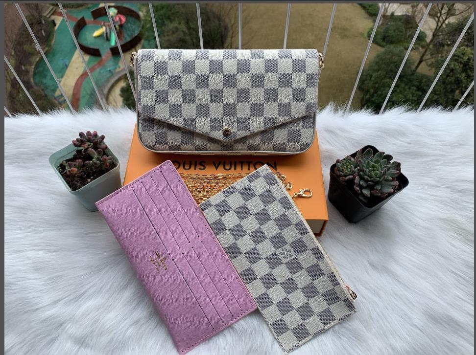 

GGLVLouisVitton YSLVUTTON Classic 3ps handbag Bag Women embossing Leather Handbags Womens Shoulder crossbody VINTAGE Clutch Tote Messenger Bags, Blue embossed