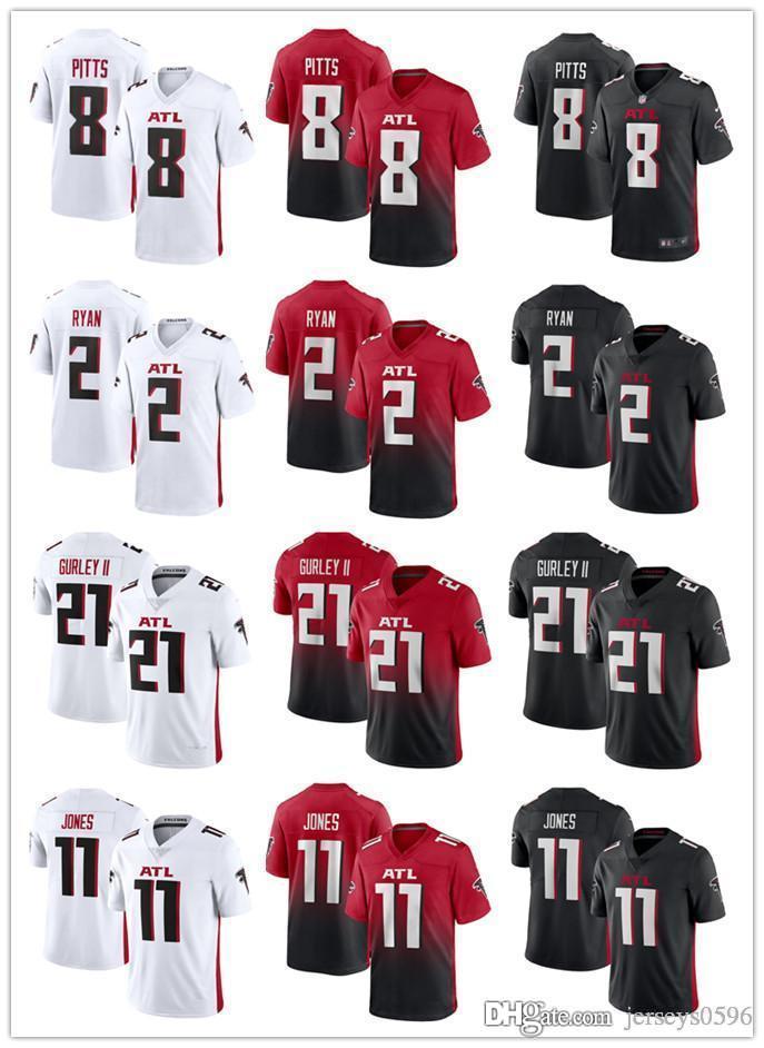 

Men Atlanta Falcons 11 Julio Jones 8 Kyle Pitts 21 Todd Gurley 2 Matt Ryan II Calvin 18 Ridley Football Jerseys, Black;red