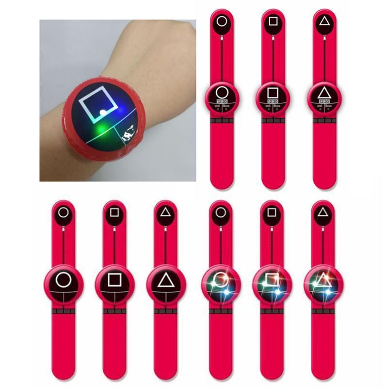 

Korean movie game new pops LED necklace burst fingertip toy 2021 electronic watch children's glowing role playing drama DHL