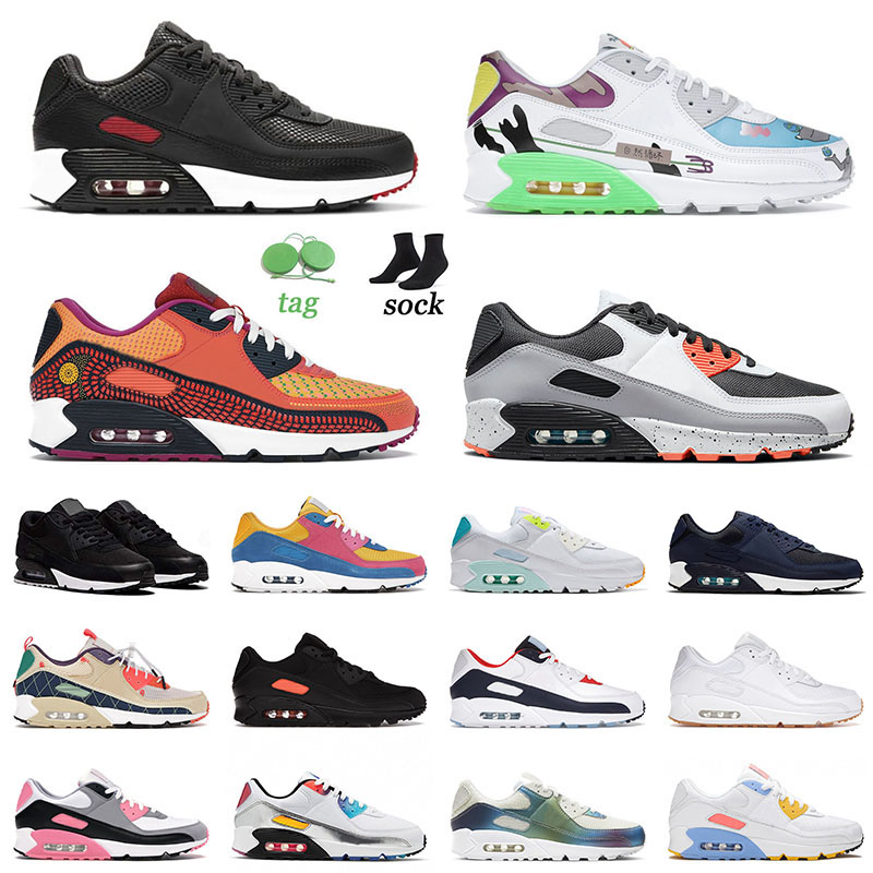 

90 Shoes Mens Womens Running Sports Size 12 Black White Muertos Trail Team Gold Moss Green Desert Camo 90s Trainers Sneakers 36-46, C27 triple black leather