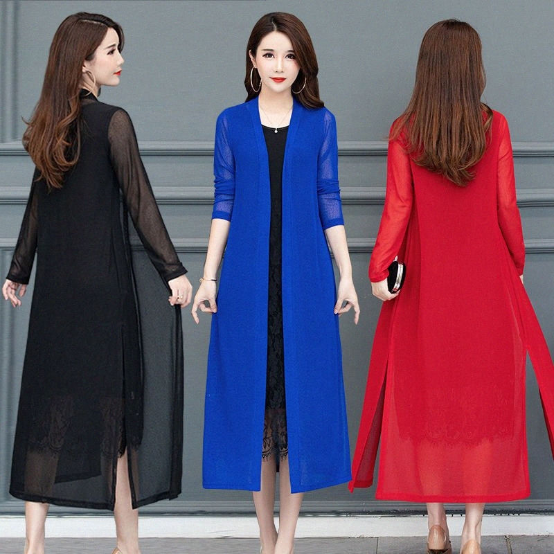 

womens summer cool mesh shawl thin long cardigan sunscreen coat e8nf, Pink