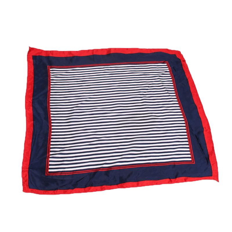 

Scarves 2pcs/pack Stripe 50*50CM Small Square Hair Scarf Women Neck El Waiter Flight Attendants Business Imitate Bandana Silk