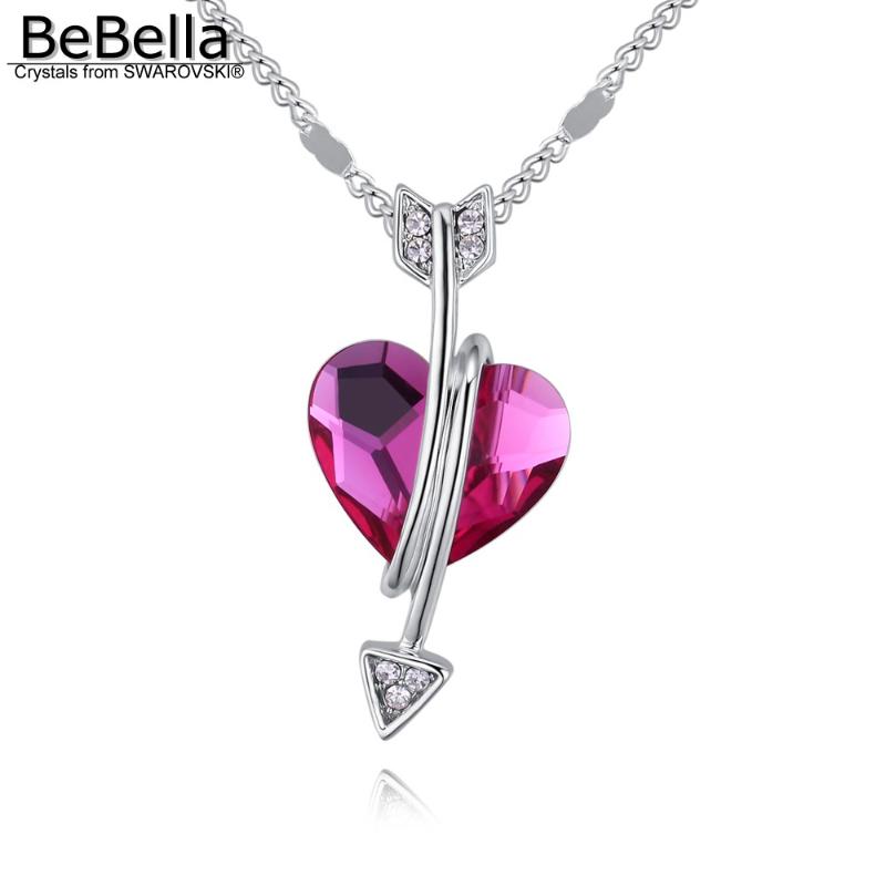 

Pendant Necklaces BeBella Arrow Heart Crystal Necklace With From Trendy Jewelry For Women Girl Valentine's Day Gift