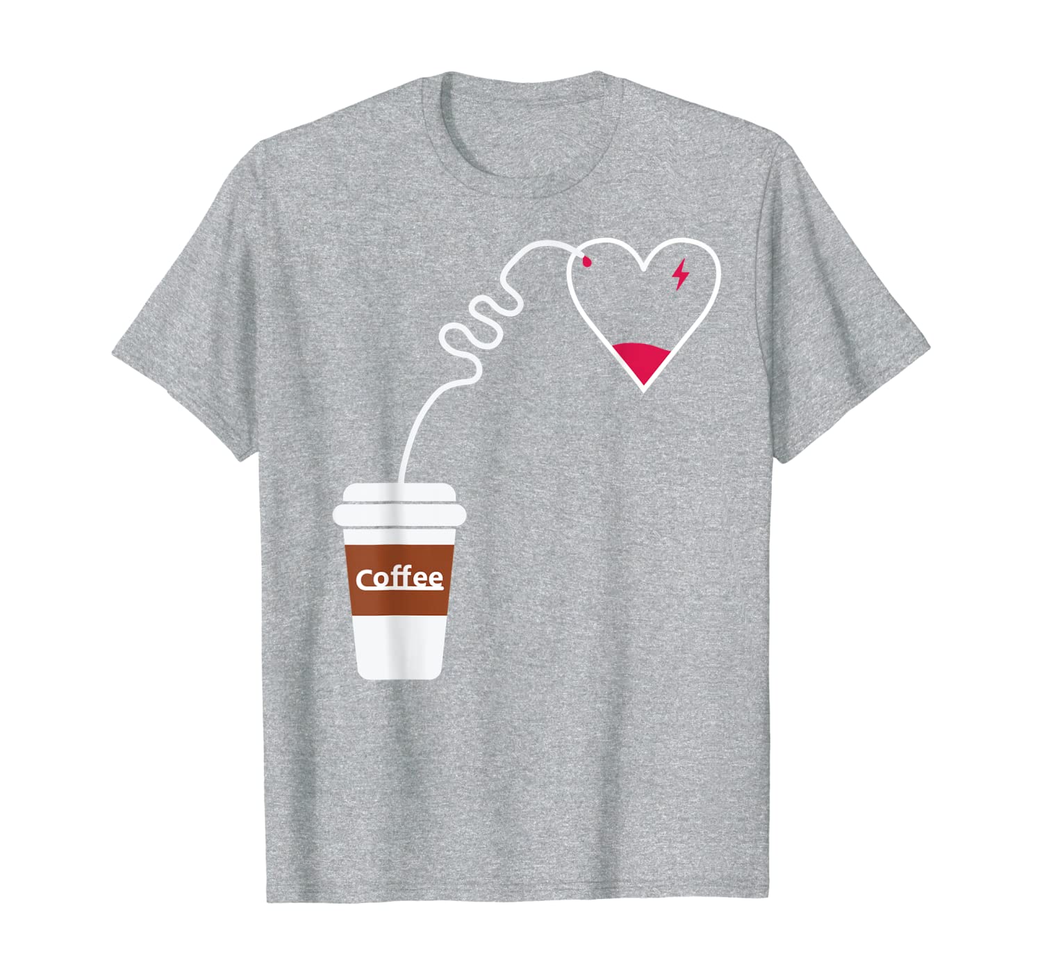 

i love coffee t-shirt, coffee full charge my heart, White;black