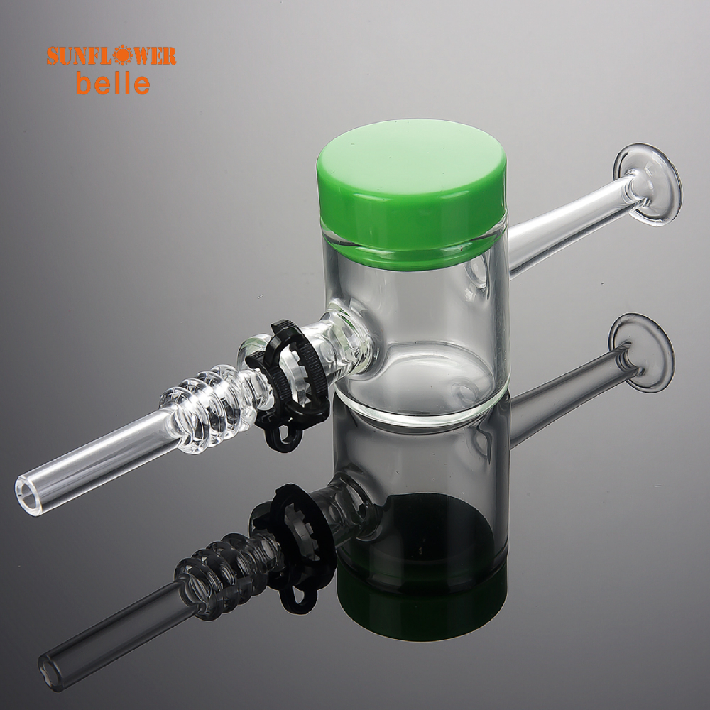 

10mm Glass Nectar Collector set smoking with Stainless steel tip Joint Micro NC Keck Clip 10ml Silicone Container Hookah