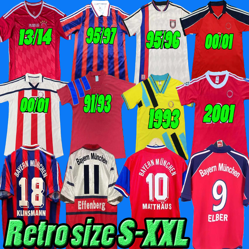 

93 94 95 96 97 98 99 13 14 retro Soccer jersey 00 01 02 SANTA CRUZ DAEI PAPIN ELBER LIZARAZU EFFENBERG SCHOLL Bayern football shirts MARADONA 2013 2014 Munich home, 95/97home