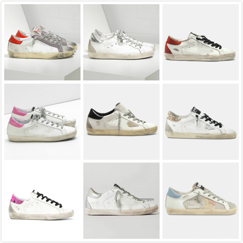 

Italy Brand Women Super star Sneakers Fashion Casual Shoes Golden Sequin Classic White Do-old Dirty Shoe Designer Tennis, Blue star