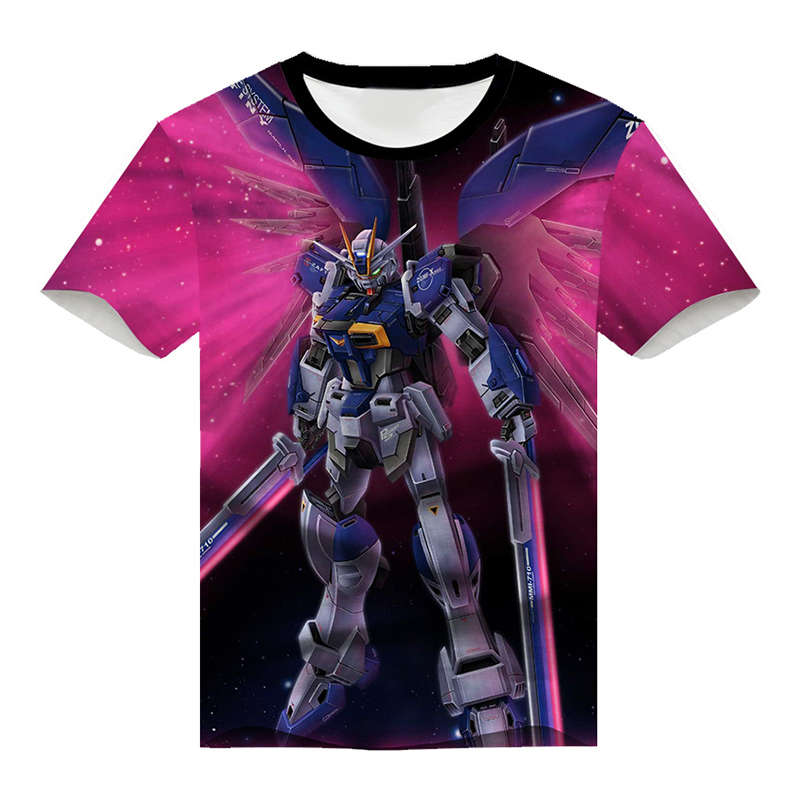 

Tshirt Printing Strike Freedom Gundam Unicornio a Todo Color Animado De Manga Corta Camiseta Ropa PU76 Fashion T-shirt, Black;white