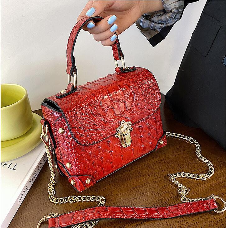 

Factory Outlet womens leathers shoulder bag European popular crocodile handbag high quality thickened leather handbags elegant Joker solid color women backpacks