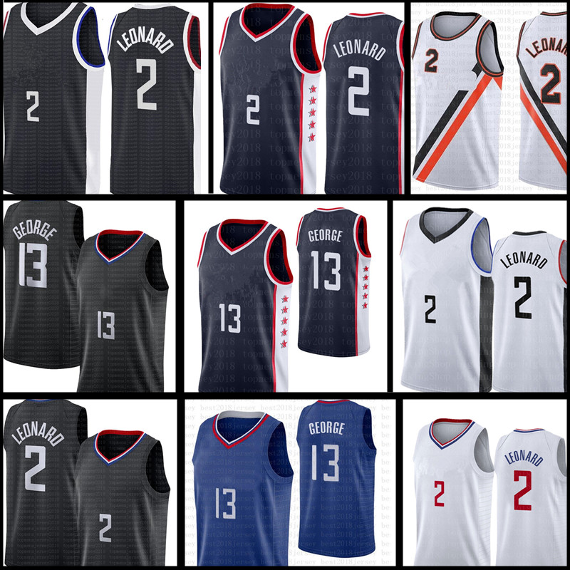 

2022 Kawhi 2 men Leonard Jersey Paul 13 George Basketball Jerseys S-XXL Embroidery Logos Jersey Black White Blue