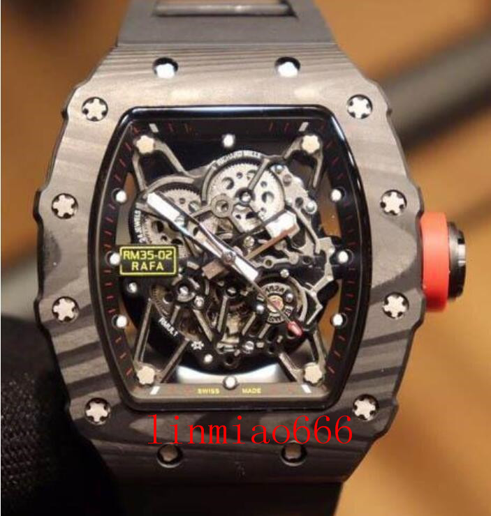 RC21-1 luxury , movement watch, RM035-02 RAFAEL NADAL, carbon fiber case, automatic movement, imported rubber strap, folding buckle.-image-711897583
