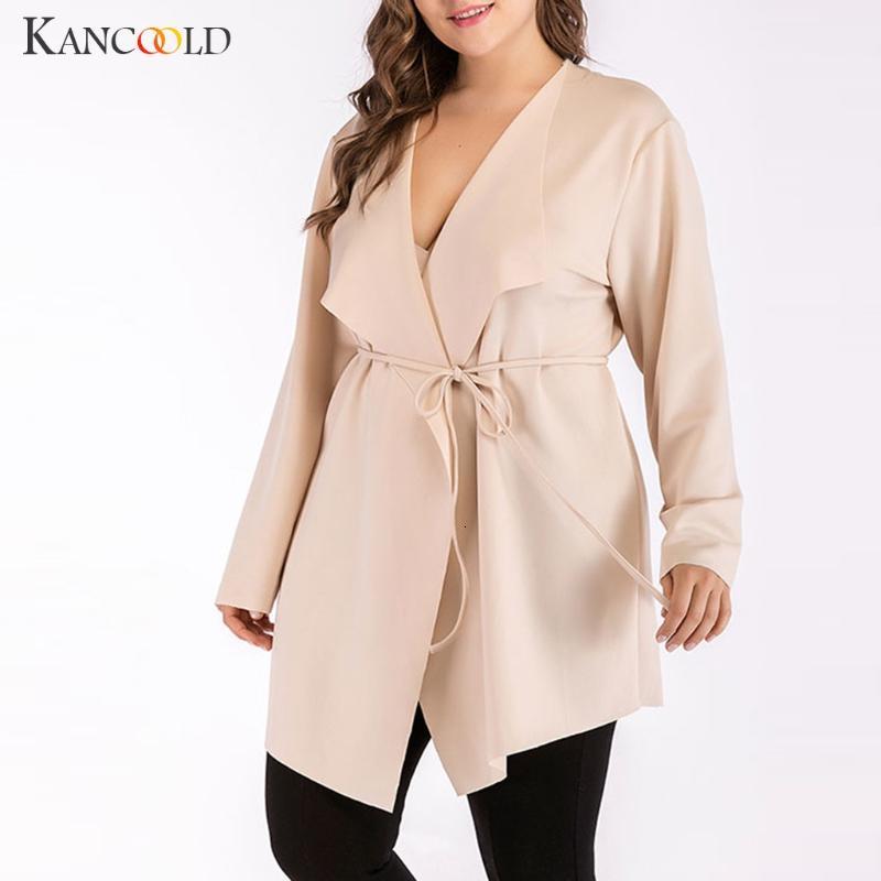 

Women's Jackets KANCOOLD Fall Winter Long Sleeve Sportswear Lace Jacket Blazer and Elastic Waist Loose 8O7N, Beige