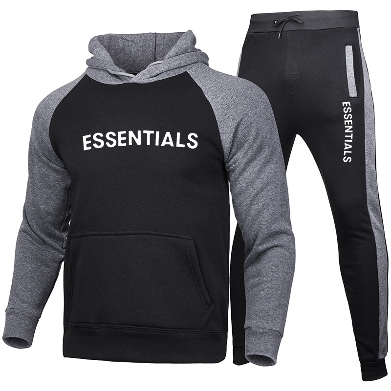 

2021 leisure hooded fashion brand men' suit spring and autumn Plush jacket fitness sports sweater