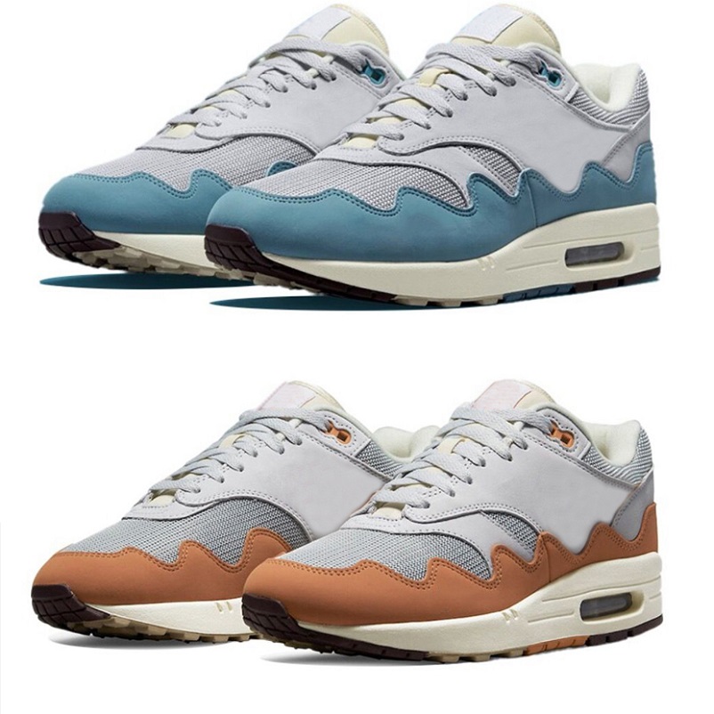 

2022 Patta x 1 men women Running shoes fashion Metallic Silver Pure Platinum Aqua Noise Monarch Grey Black mens Outdoor Sports Sneakers 36-45, Color#4