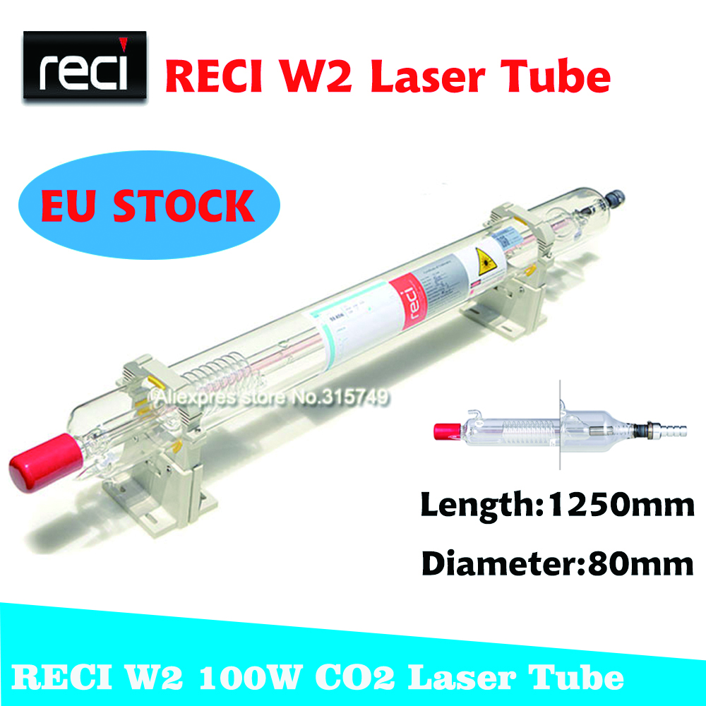 

EU STOCK Reci W2 90-100W Laser Tube Dia. 80mm/65mm For CO2 Engraving Cutting Machine Wooden Case Packing