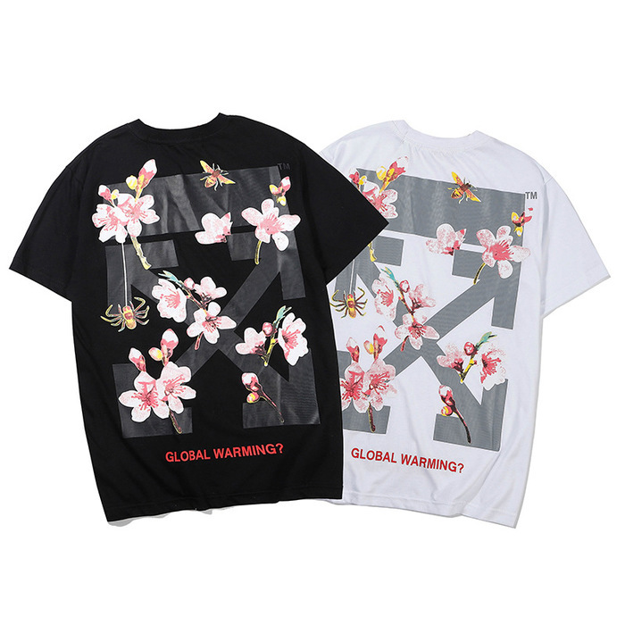 

Men's Tshirts Off 19ss White Short Sleeve Cherry Blossom T-shirt
