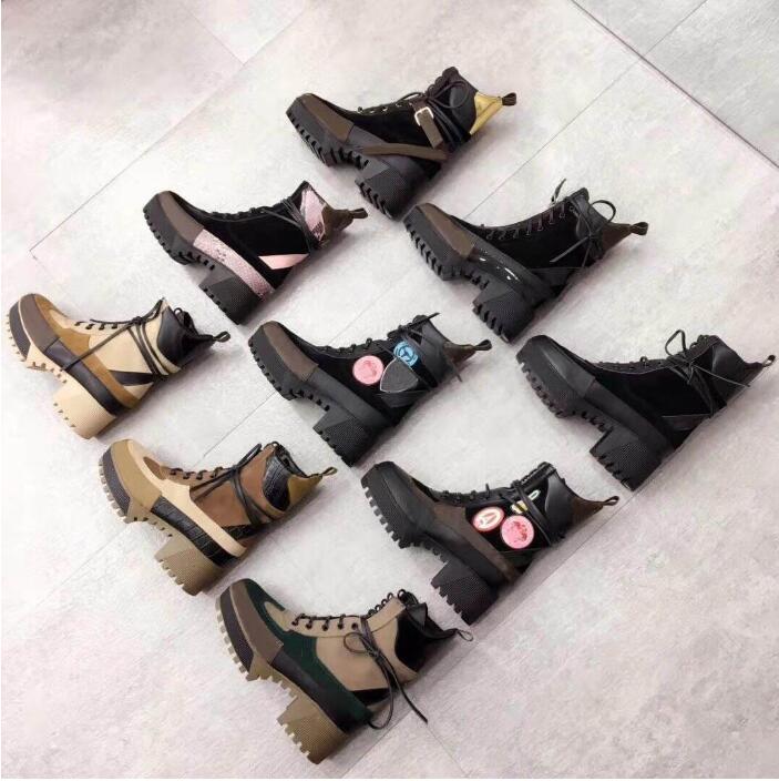 

Latest Flamingo Women Snow Boots Martin Desert Boot flamingos Love arrow medal leather coarse Winter shoes luxurys brand designers motocycle booties 35-42, Colour-1