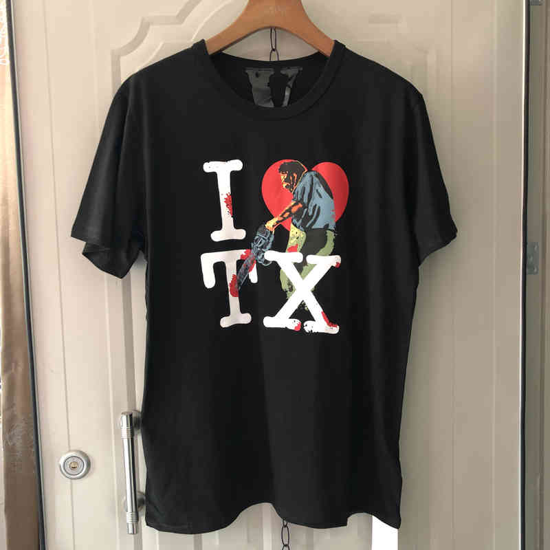 

T shirt Top V 19ss Texas Chainsaw maniac limited T-shirt summer loose casual couple short sleeve, White