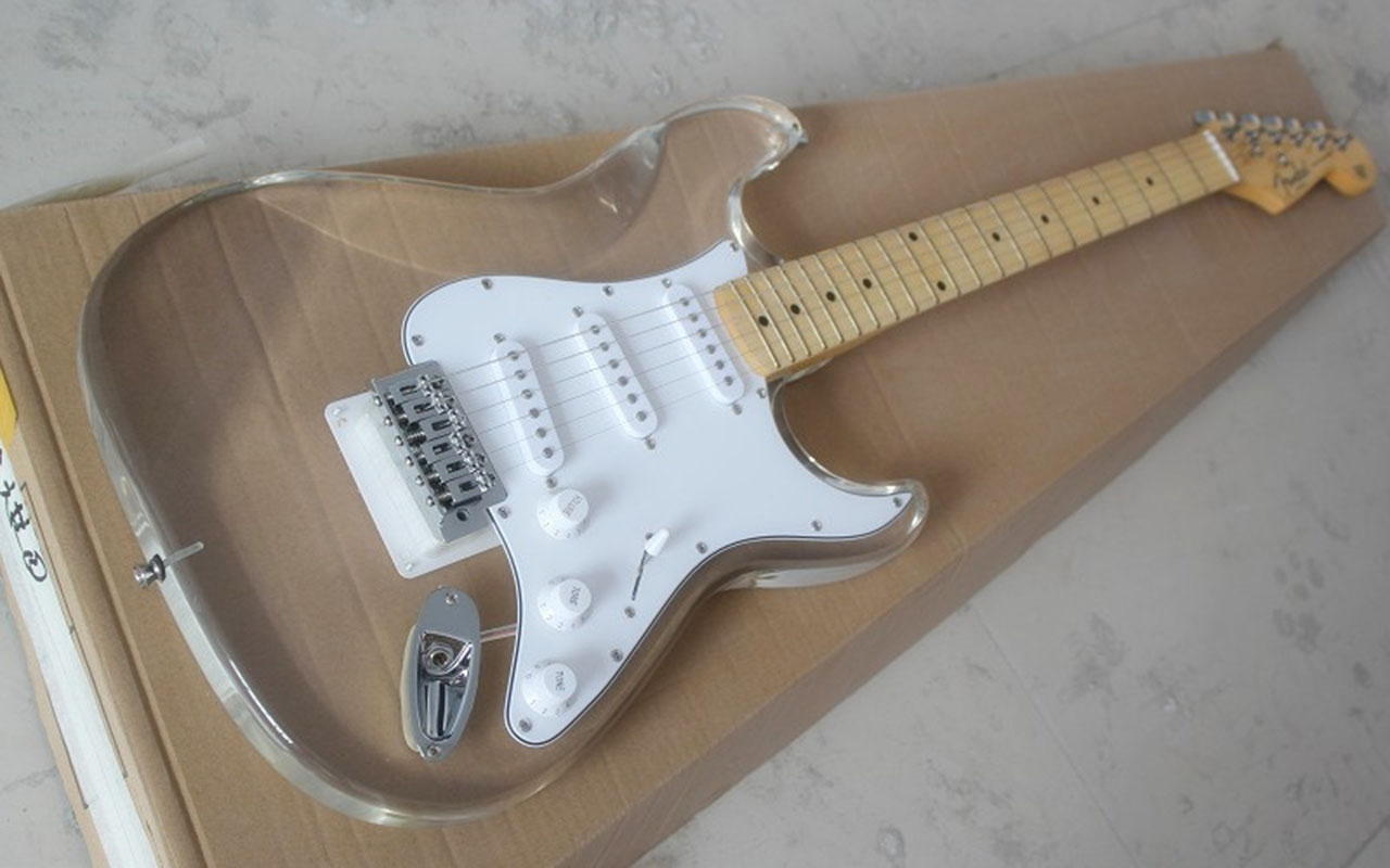 

ST transparent colorless organic glass acrylic electric guitar maple xylophone neck manufacturers direct sales