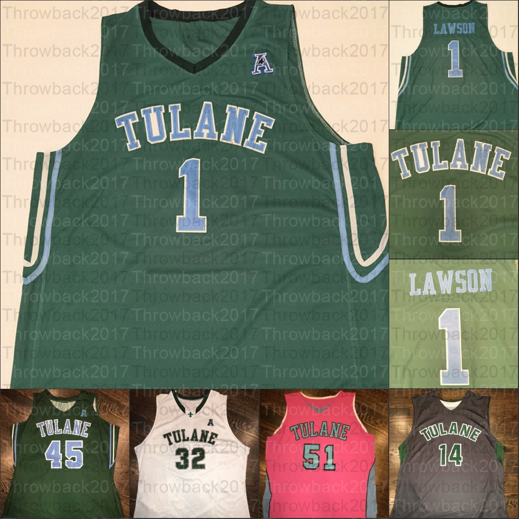 

Custom Tulane Green Wave Basketball jerseys Teshaun Hightower K.J. Lawson Walker Thompson Nic Thomas Kevin Zhang Ray Ona, Pink