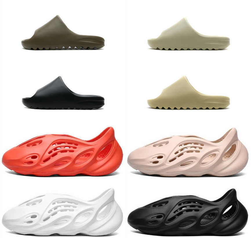 

Quality Kanye Top Slippers Men Slides Bone Earth Brown Desert Sand Foam Rubber Triple White Black Red Beige Womens Outdoor Sandals with Box bb