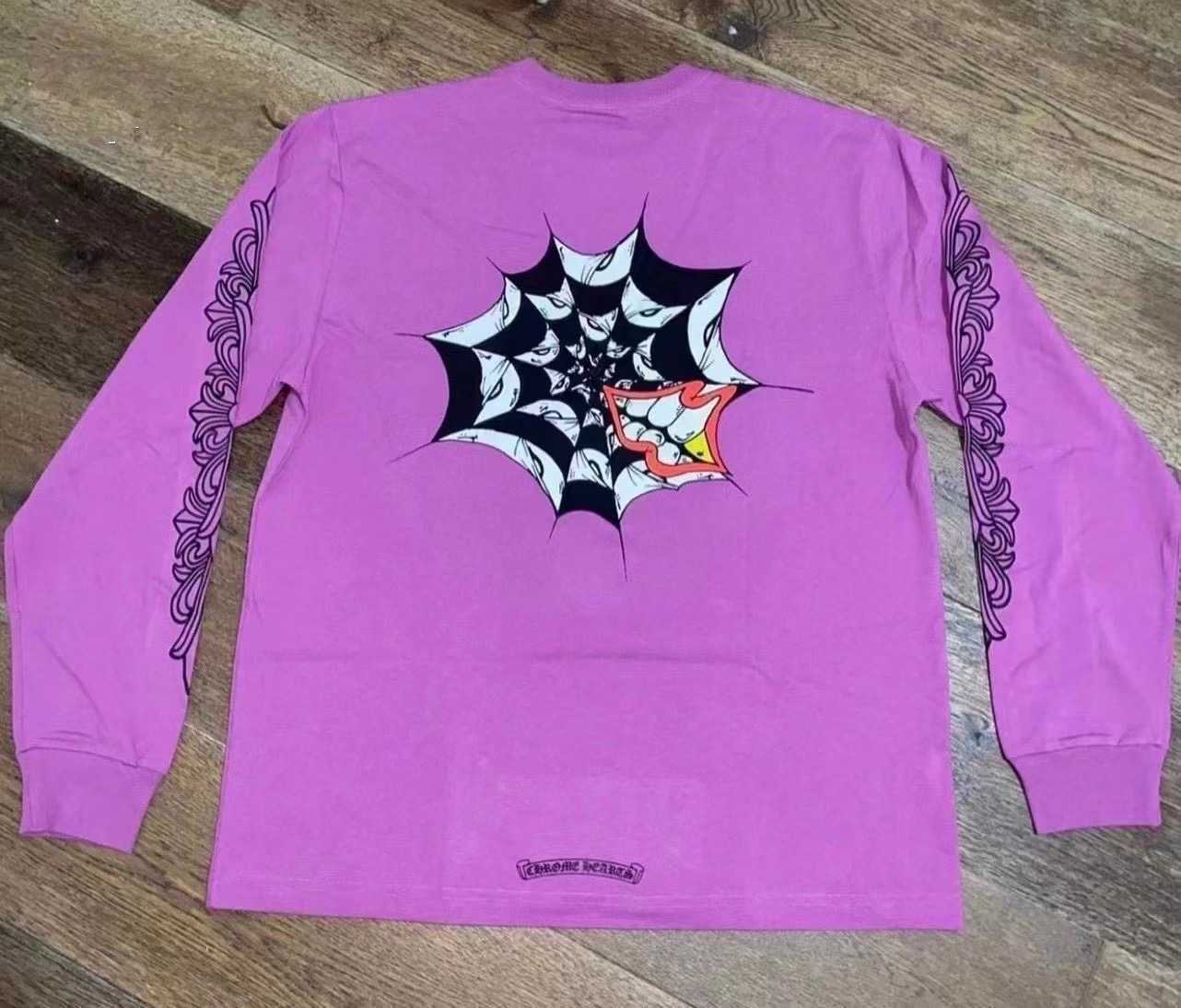 

Us Heart Trendy Chrome Crosin Matty Boy Spider Web Flower Arm Purple Long Sleeve T-shirt