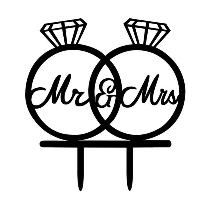 

Other Festive & Party Supplies Acrylic Mrs Cake Topper Decorative Diamond Ring Shaped Picks For Wedding Decoration